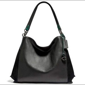 Coach Dalton 31 black tote with gunmetal hardware $350